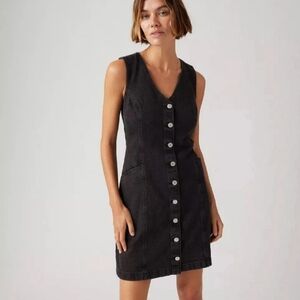 Levi's Denim Vianna Vest Dress, Black, Standard Fit Women's